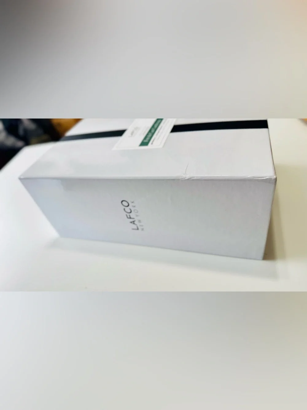 LAFCO 12” Thick Heavy Glossy White Gift Box w Black Ribbon